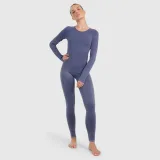 Dámsky slim rýchloschnúci longsleeve na jogu a pilates - tmavomodrý · záber 2