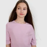 Dievčenské oversize tričko s potlačou - fialové · záber 2