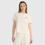 Dámske oversize tričko s potlačou - béžová · záber 1