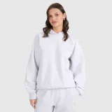 Unisex nerozopínateľná tepláková mikina s kapucňou - šedá · záber 1