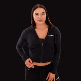 GymBeam Hanorac pentru femei Zip-up TRN Black · záber 5
