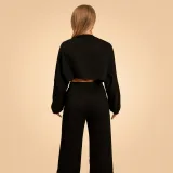 BeastPink Hanorac pentru femei Cropped Bliss Black · záber 4