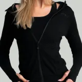 STRIX Hanorac cu fermoar pentru femei MERINO I Black · záber 2