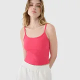 Dámsky slim crop-top - ružový · záber 2