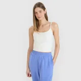 Dámsky crop-top slim - biely · záber 1