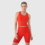 Dámsky rýchloschnúci tréningový crop top - červený · záber 1