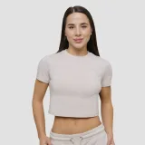 GymBeam Tricou pentru femei Cropped Agile Desert · záber 1