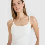 Dámsky crop-top slim - biely · záber 2
