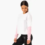 Ryderwear Hanorac pentru femei Hybrid Pullover White Pink · záber 3