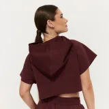 GymBeam Hanorac pentru femei Relay Cropped Fig · záber 4