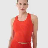 Dámsky rýchloschnúci tréningový crop top - červený · záber 2