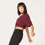 SQUATWOLF Tricou pentru femei Code Crop V Neck Red · záber 5