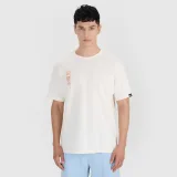 Pánske oversize tričko s potlačou - biele · záber 1