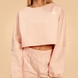 BeastPink Hanorac pentru femei Cropped Bliss Pink · záber 4
