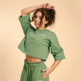 BeastPink Tricou pentru femei Cropped Serenity Olivine · záber 3