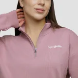 GymBeam Hanorac pentru femei 1/2 Zip Agile Woodrose · záber 2