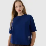 Dámske oversize tričko s potlačou - tmavomodré · záber 2