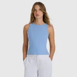 Dámsky hladký top slim - tmavomodrý · záber 1