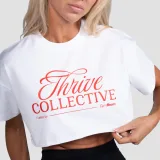 GymBeam Tricou pentru femei cropped Thrive White · záber 2