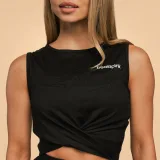 BeastPink Top pentru femei Cropped Breeze Black · záber 2