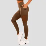 GymBeam Colanți pentru femei Mesh Panel olive · záber 2