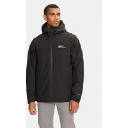 Jack Wolfskin Dežna jakna Wisper Ins A61870 Črna Regular Fit