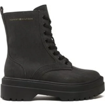 Tommy Hilfiger Pohodni čevlji Feminine Essential Canvas FW0FW07357 Črna