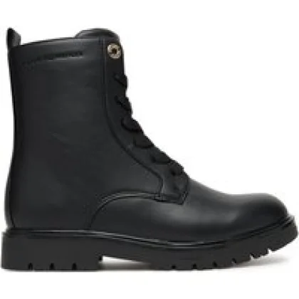 Tommy Hilfiger Pohodni čevlji Lace-Up Bootie T3A5-34012-1355 D Črna