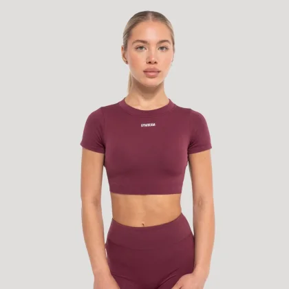 GymBeam Ženski kratki top Flow Wine
