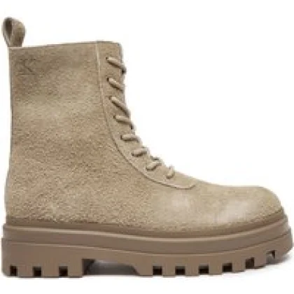 Calvin Klein Jeans Pohodni čevlji Lugged Lace Zip Boot Oxf Hr Su YM0YM01068 Bež