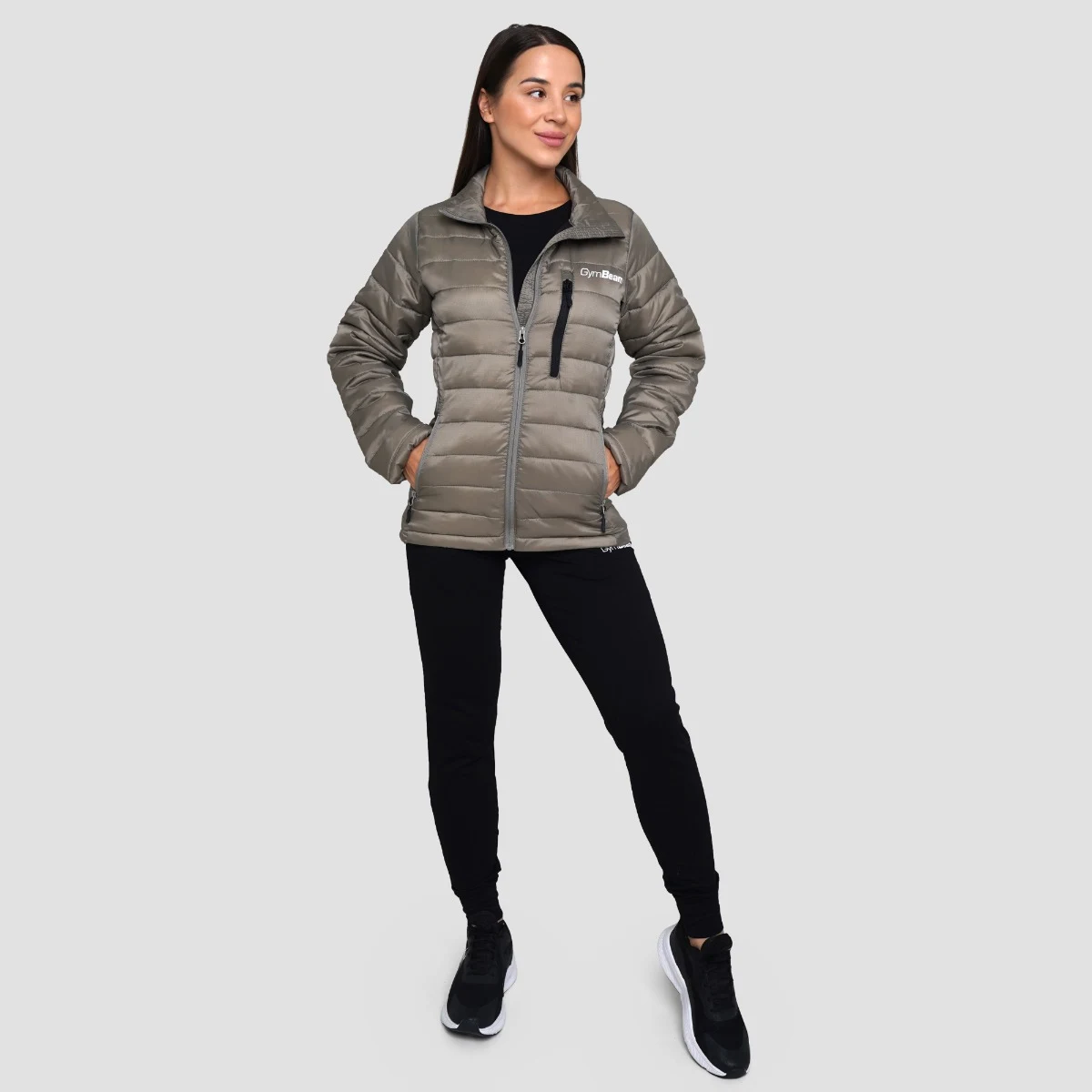 GymBeam Ženska jakna Puffer Vetiver/Black - Velikost: XL | Barva: čierna, zelená | Starostna skupina: Odrasli | Teža: 0,52 g | Pakiranje: 20 · záber 6