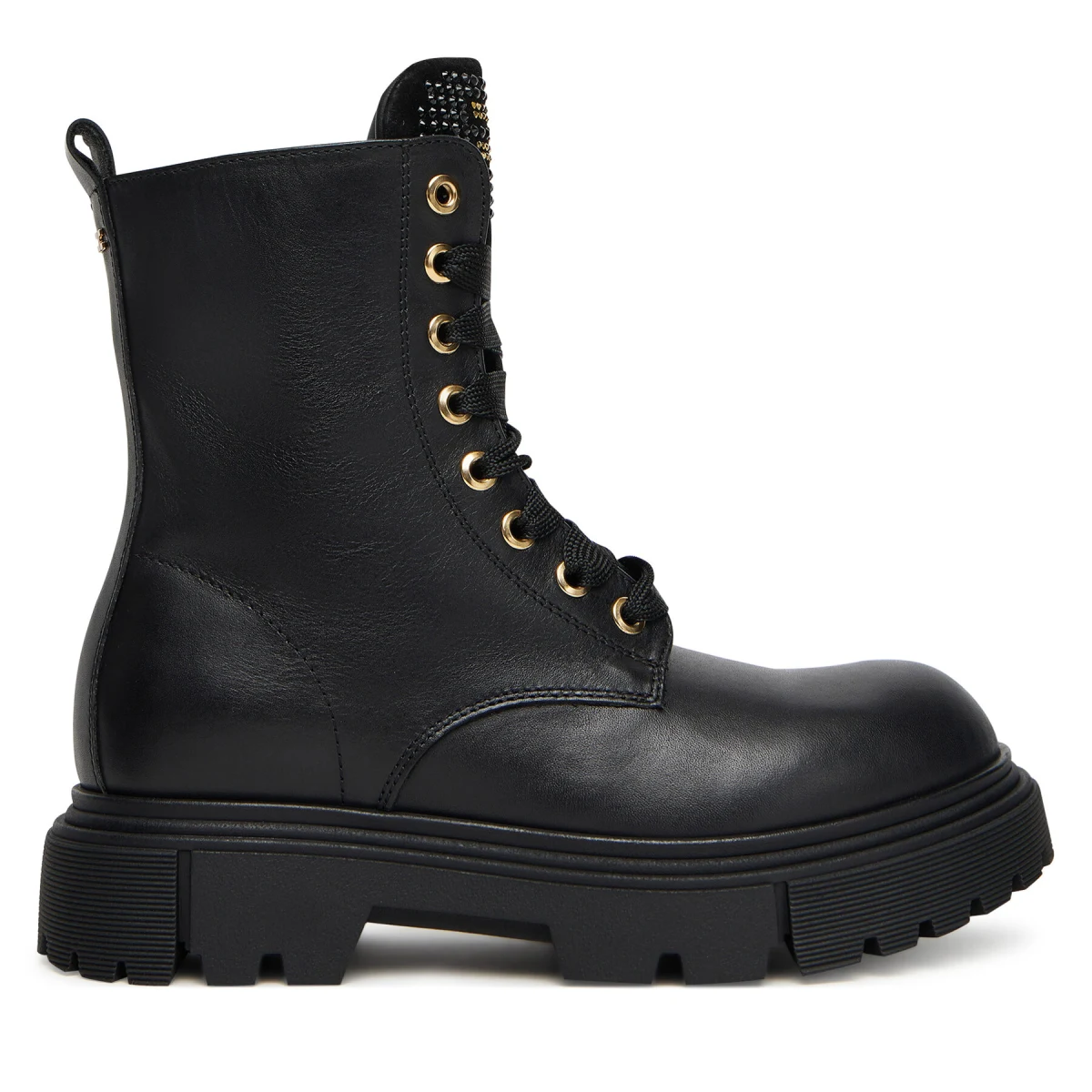 Pohodni čevlji Elisabetta Franchi Lace-Up Bootie F4A5-E0411-1251 D Črna - Velikost: 38 | Barva: čierna | Starostna skupina: Odrasli | Spol: Ženski · záber 2