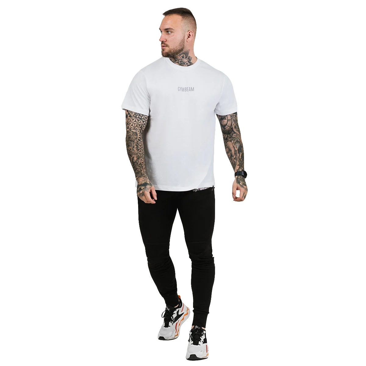 GymBeam Moška majica s kratkimi rokavi FIT White - Barva: biela | Starostna skupina: Odrasli | Teža: 0,15 g | Pakiranje: 10 · záber 6