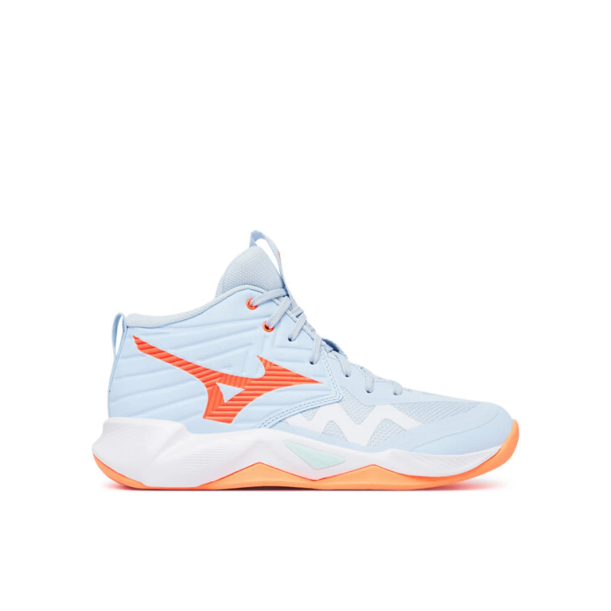 Mizuno Čevlji za športe v zaprtih prostorih Wave Momentum Pro Mid V1GC2545 Svetlo modra - Velikost: 36,5 | Barva: modrá | Starostna skupina: Odrasli | Spol: Ženske · záber 2
