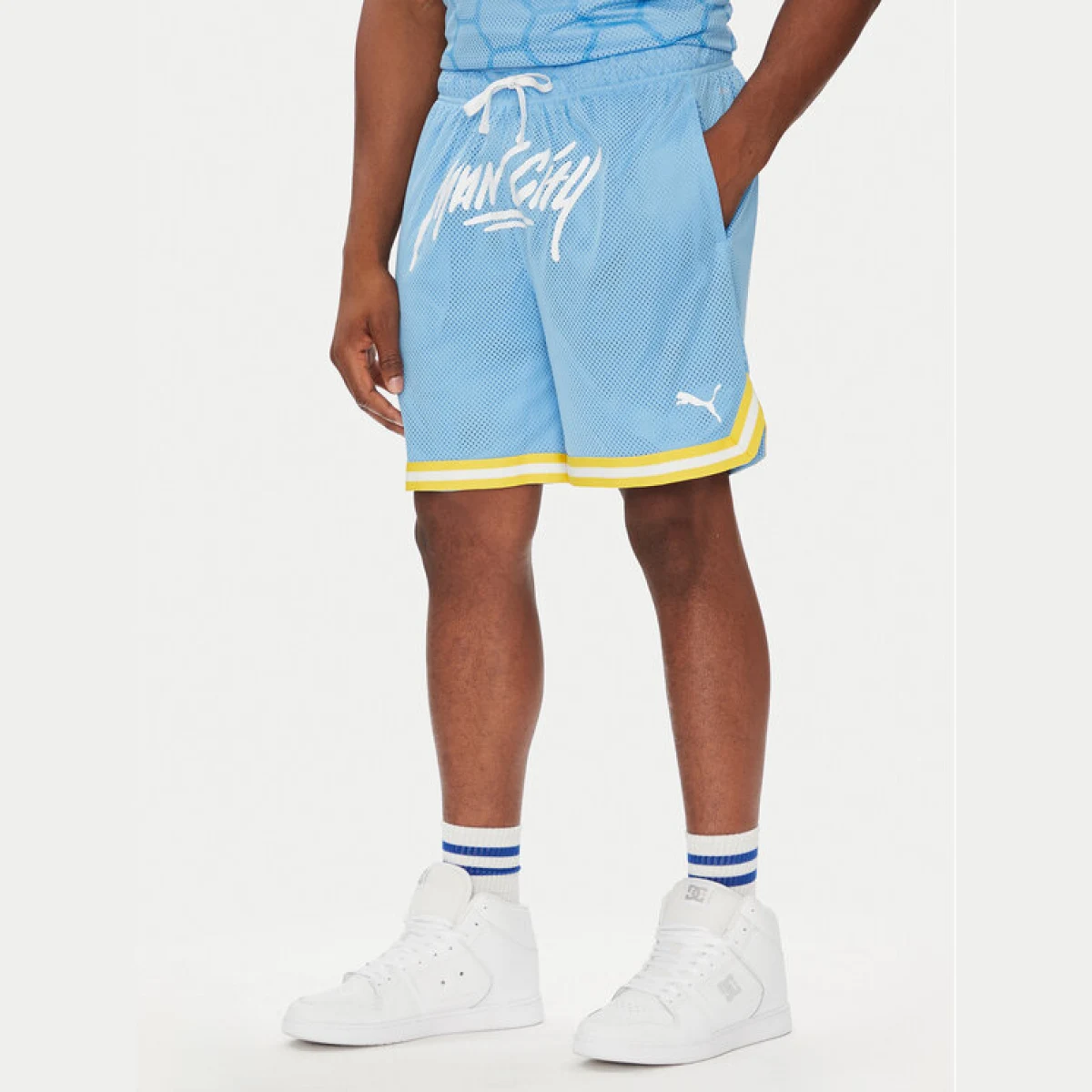 Puma Športne kratke hlače Hoops Manchester City 631694 Svetlo modra Regular Fit - Velikost: XXL | Barva: modrá | Starostna skupina: Odrasli | Spol: Moški · záber 2