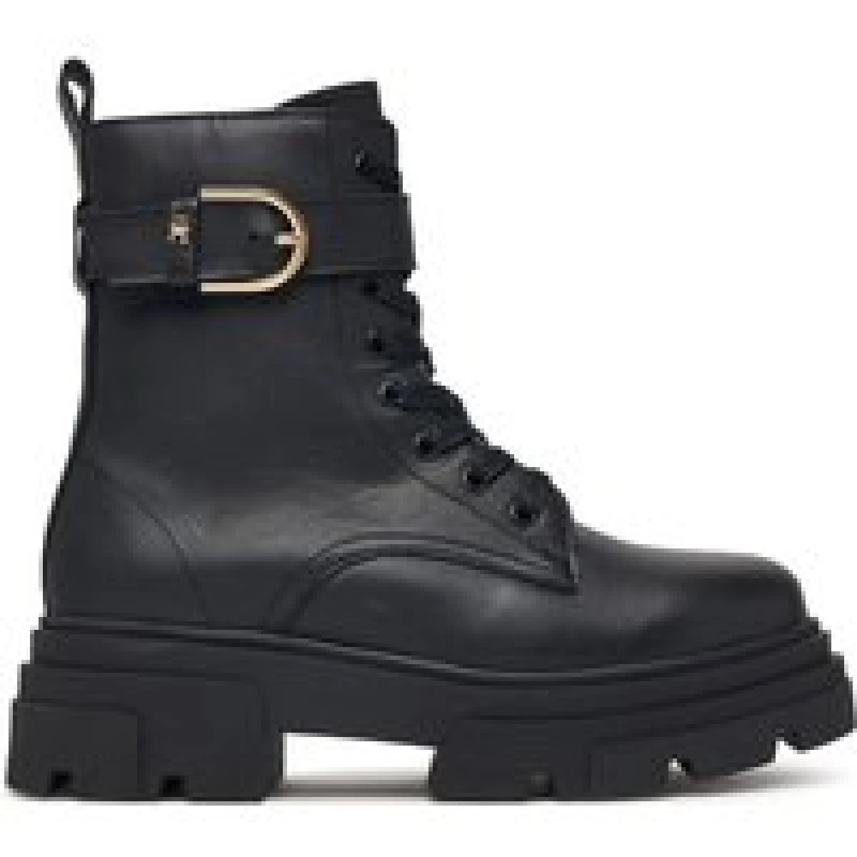 Tommy Hilfiger Pohodni čevlji Leather Th Buckled Lace-Up Boot FW0FW09550 Črna · záber 1