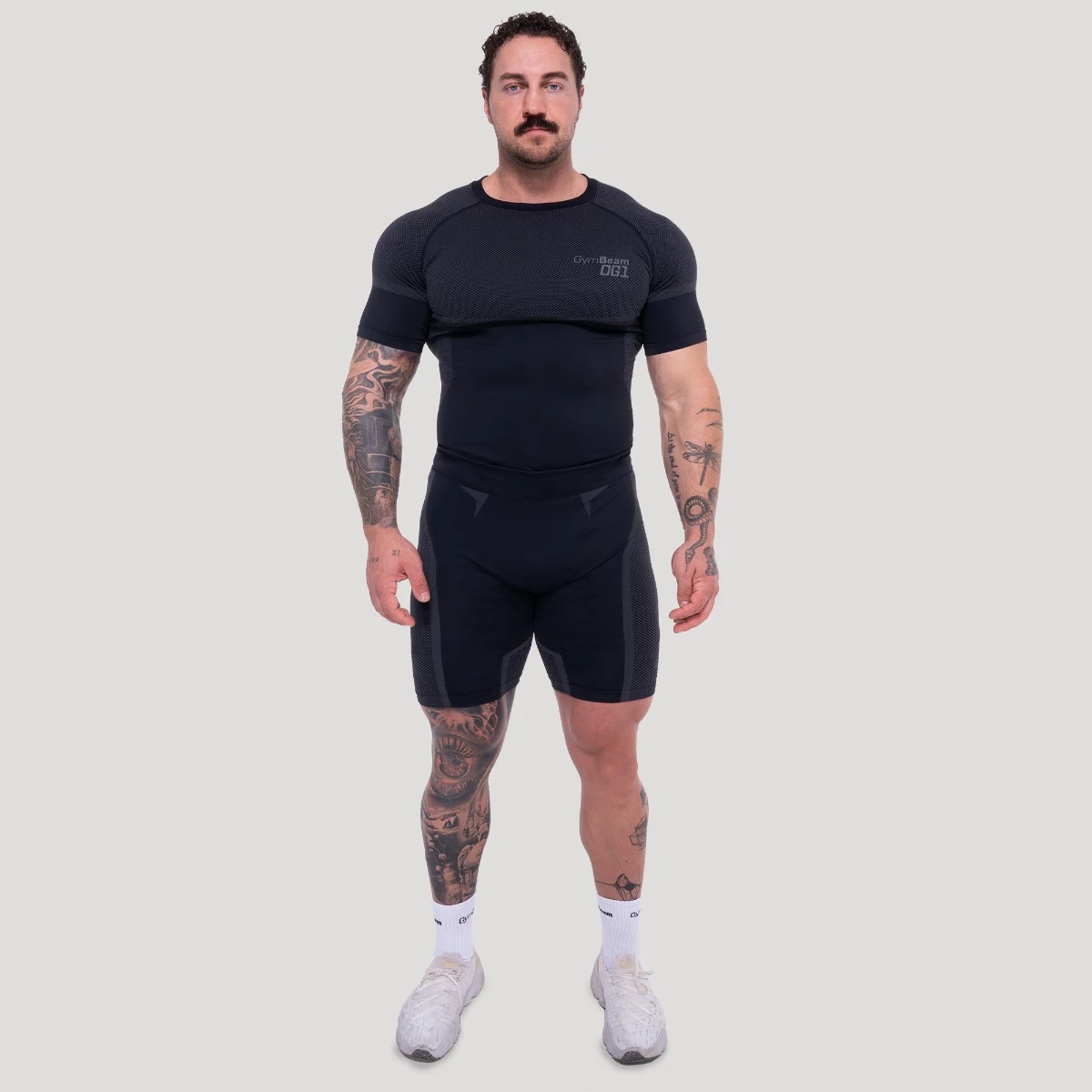 GymBeam OG1 brezšivne kratke hlače Grey/Blue · záber 6