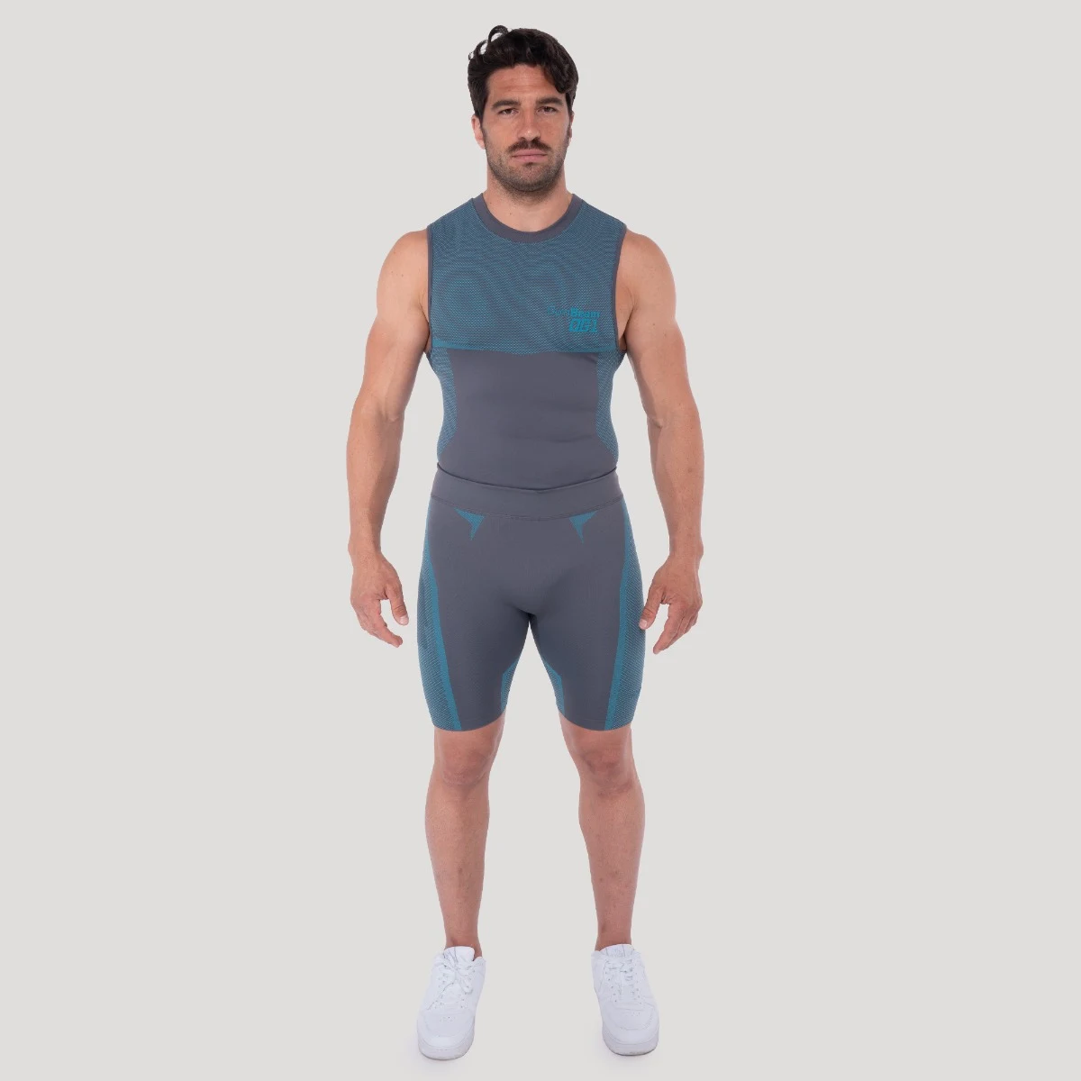 GymBeam OG1brezšivni top brez rokavov Grey/Blue - Barva: modrá, sivá | Starostna skupina: Odrasli | Teža: 0,2305 g | Pakiranje: 90 · záber 6