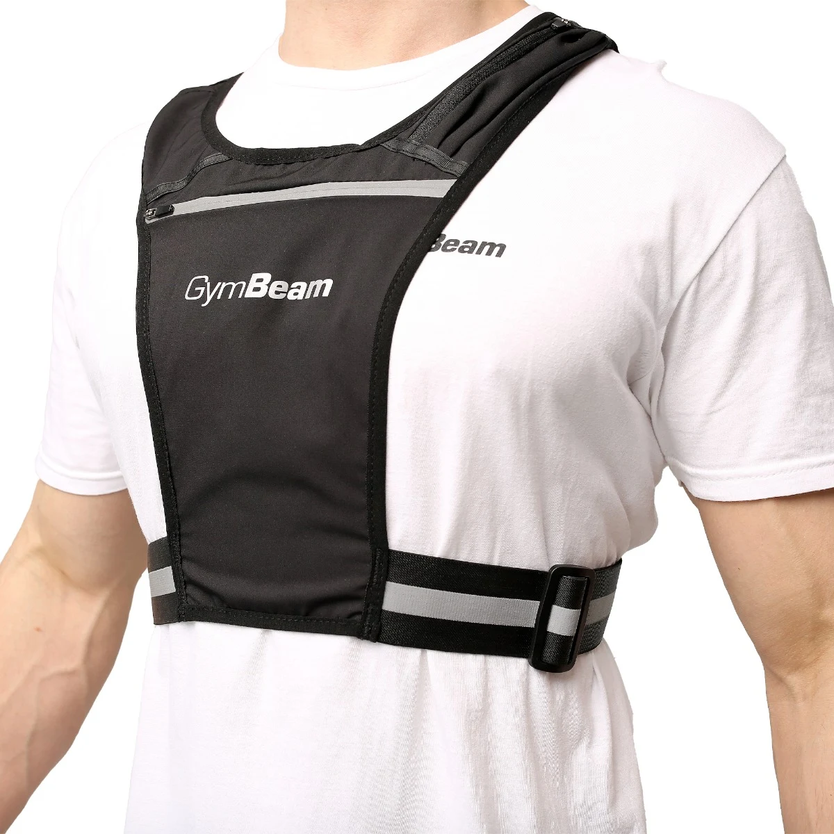 GymBeam Odsevni športni telovnik Pulse - Velikost: S-M | Barva: čierna | Starostna skupina: Odrasli | Teža: 0,14 g | Pakiranje: 50 · záber 6