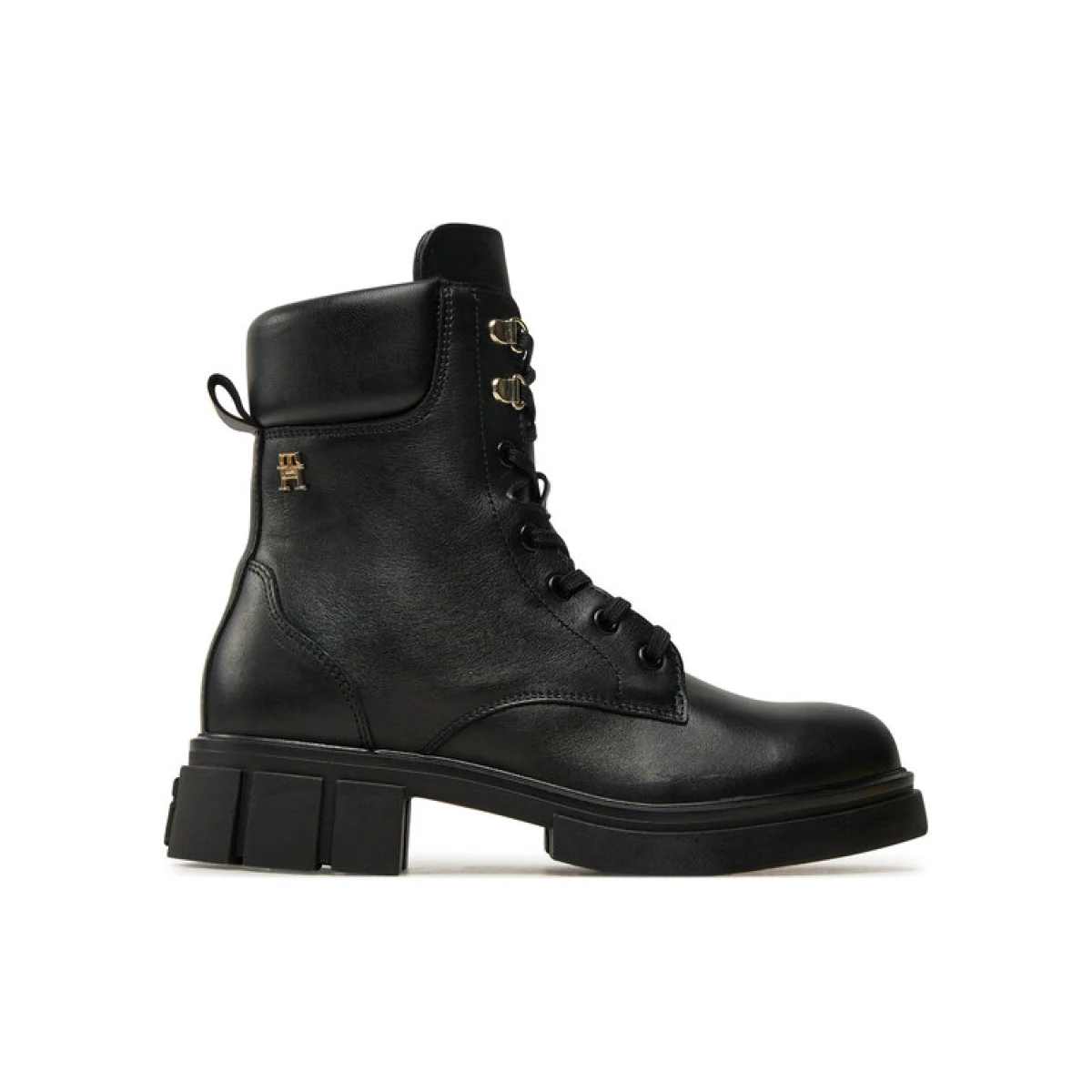 Tommy Hilfiger Pohodni čevlji Lace-Up Biker Leather FW0FW08167 Črna - Velikost: 37 | Barva: čierna | Starostna skupina: Odrasli | Spol: Ženske · záber 2