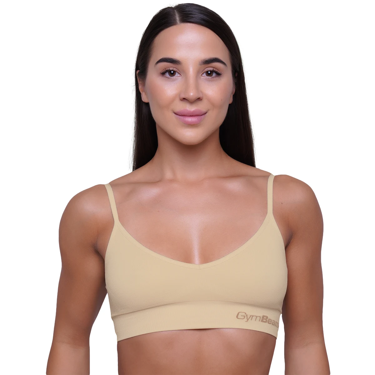 GymBeam Športni nedrček Triangle Nude - Velikost: S | Barva: béžová | Starostna skupina: Odrasli | Teža: 0,07 g · záber 6