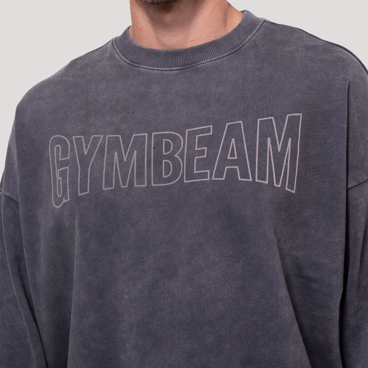GymBeam Pulover Persistence Washed Gray · záber 2