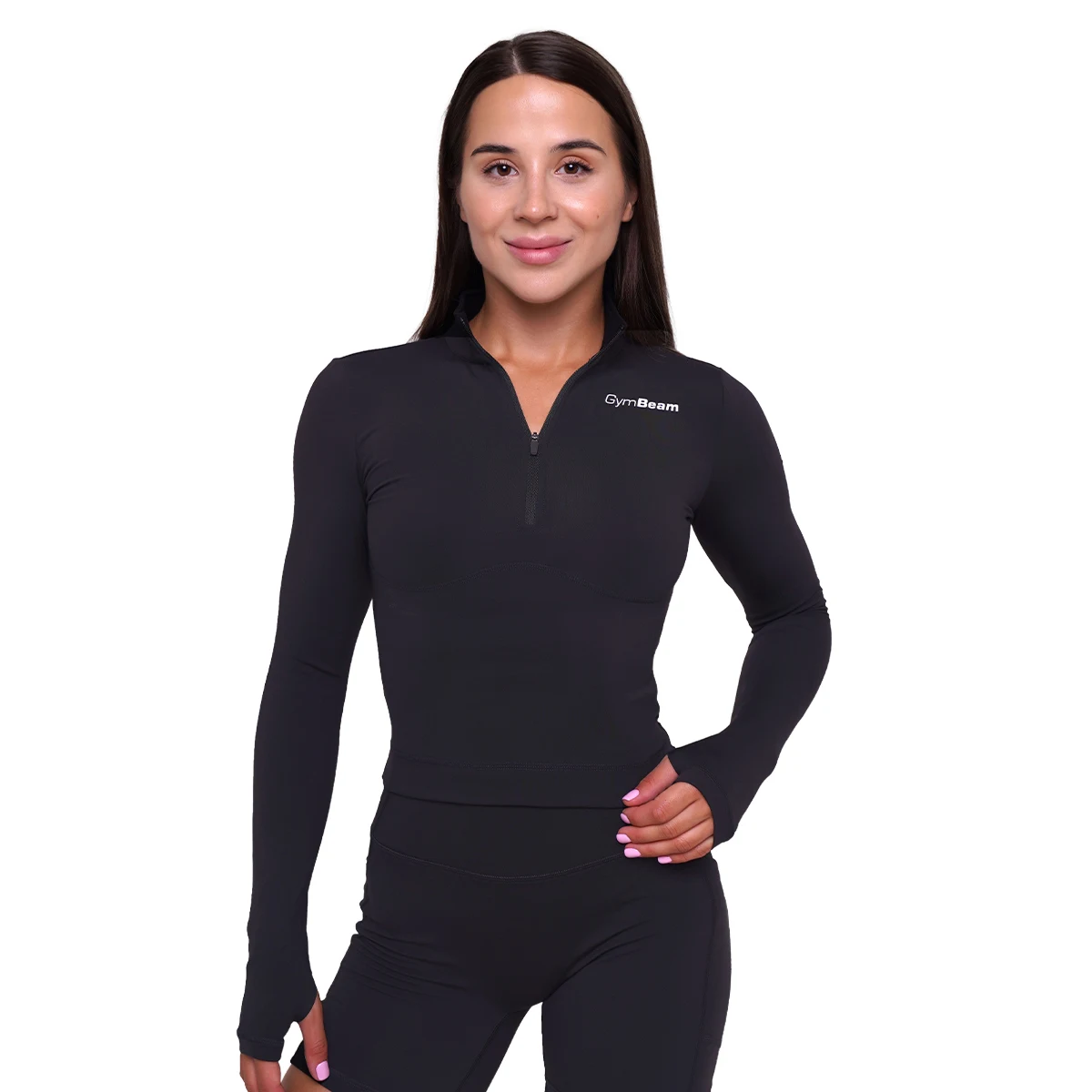 GymBeam Ženska športna majica Ignite Black - Velikost: XS | Barva: čierna | Starostna skupina: Odrasli | Teža: 0,158 g | Pakiranje: 80 · záber 6