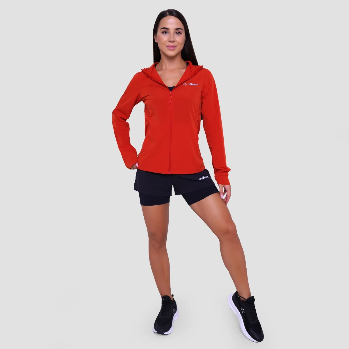 GymBeam Ženska tekaška jakna Pulse Orange - Velikost: M | Barva: oranžová | Starostna skupina: Odrasli | Teža: 0,21 g | Pakiranje: 55 · záber 6
