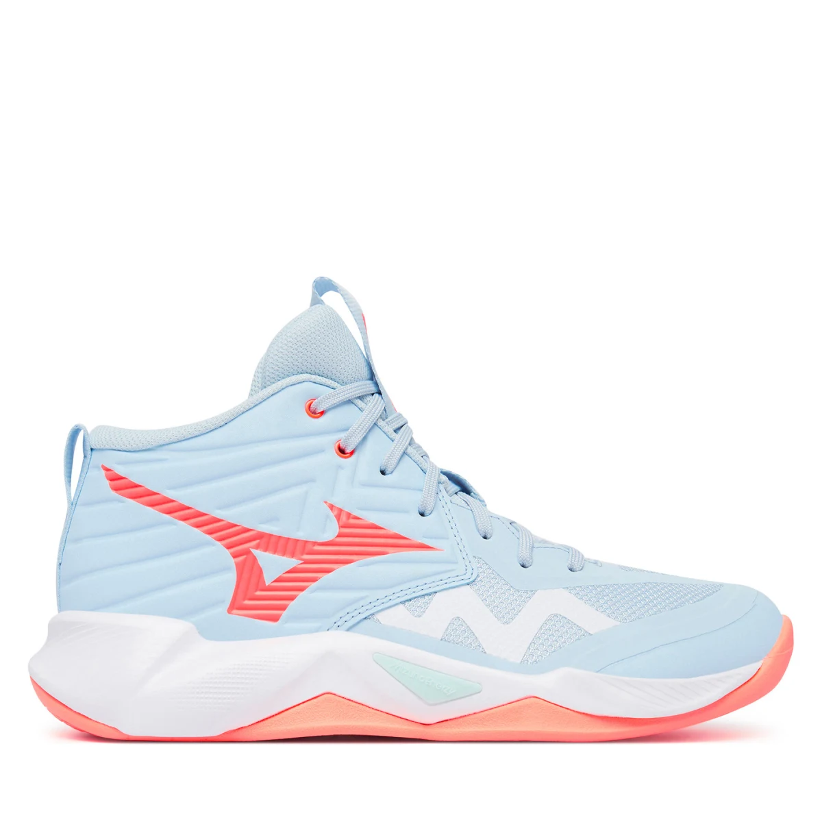 Čevlji za športe v zaprtih prostorih Mizuno Wave Momentum Pro Mid V1GC2545 Svetlo modra - Velikost: 39 | Barva: modrá | Starostna skupina: Odrasli | Spol: Ženski · záber 2