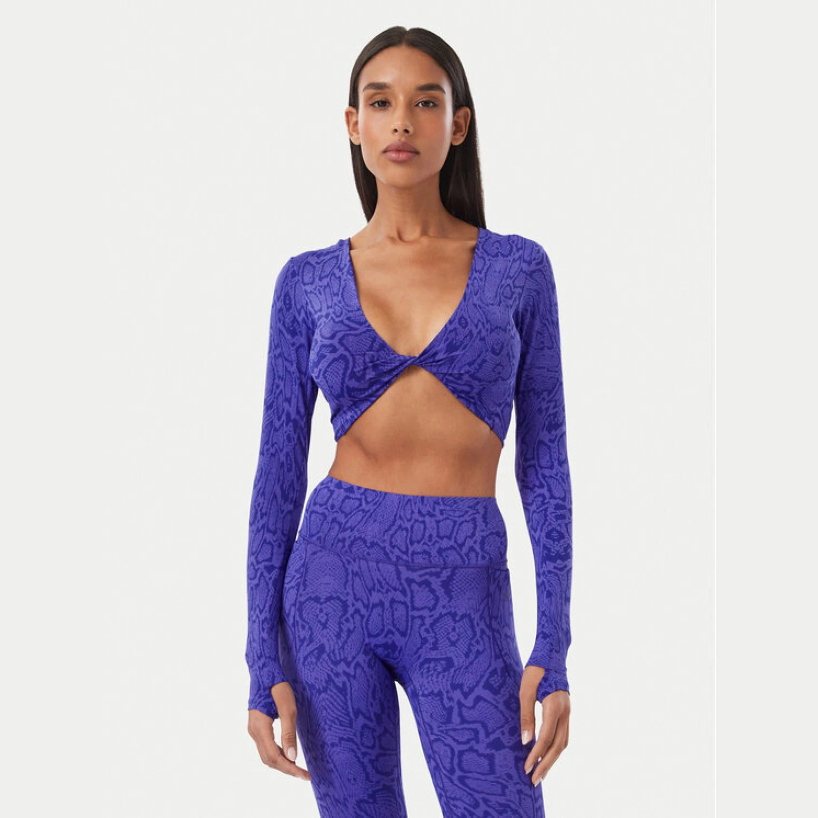 adidas Športna majica Primelift Workout Snake Twist Reversible Long Sleeve T-Shirt KT4022 Vijolična Slim Fit · záber 2