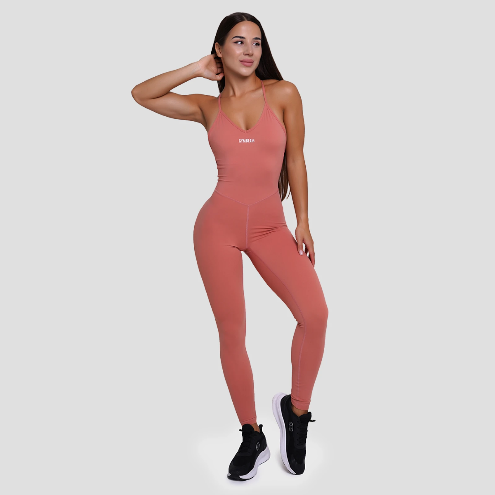 GymBeam Ženski športni bodi FIT Salmon - Velikost: S | Barva: ružová | Starostna skupina: Odrasli | Teža: 0,229 g | Pakiranje: 70 · záber 3