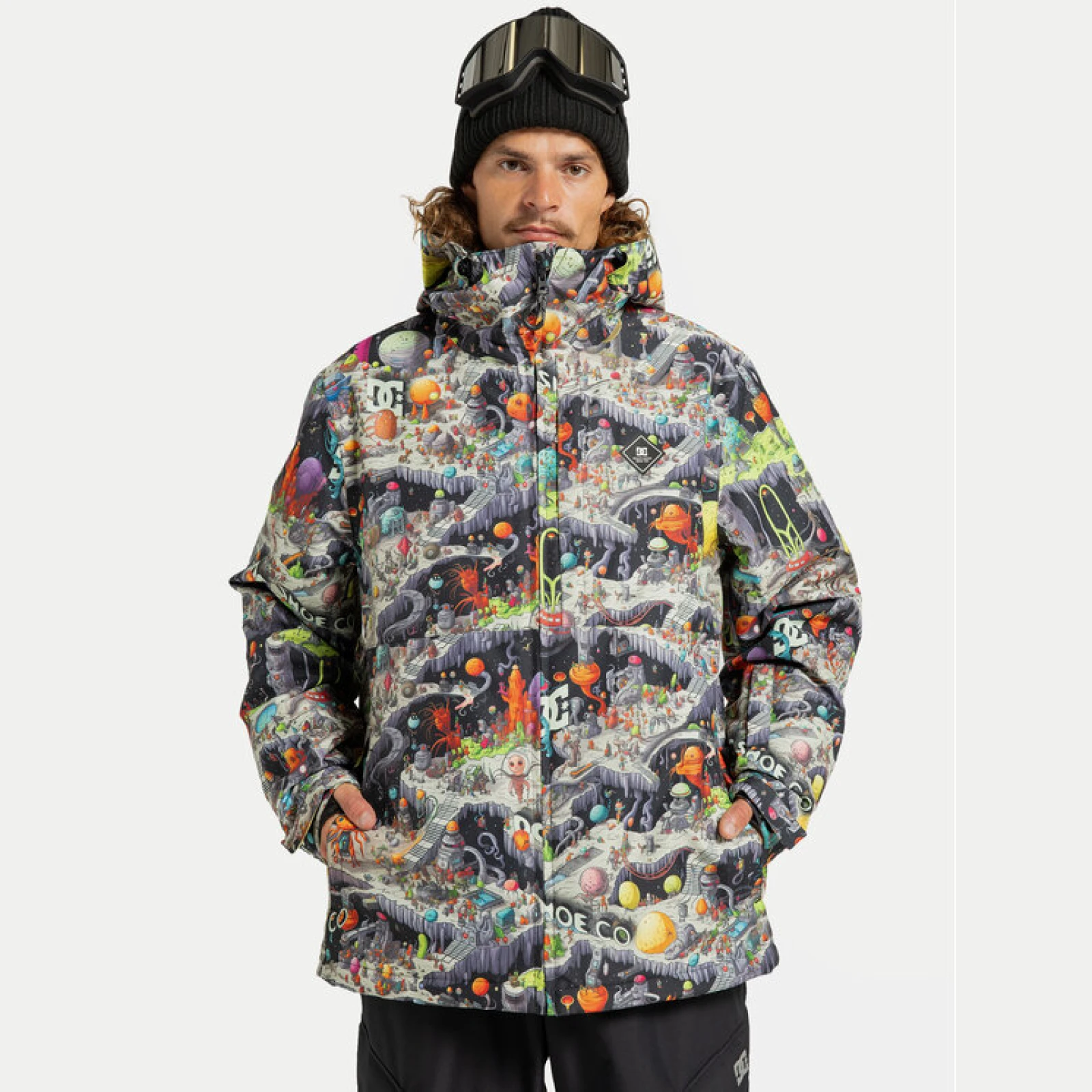DC Shoes Smučarska jakna Basic Print ADYTJ03097 Siva Regular Fit · záber 5