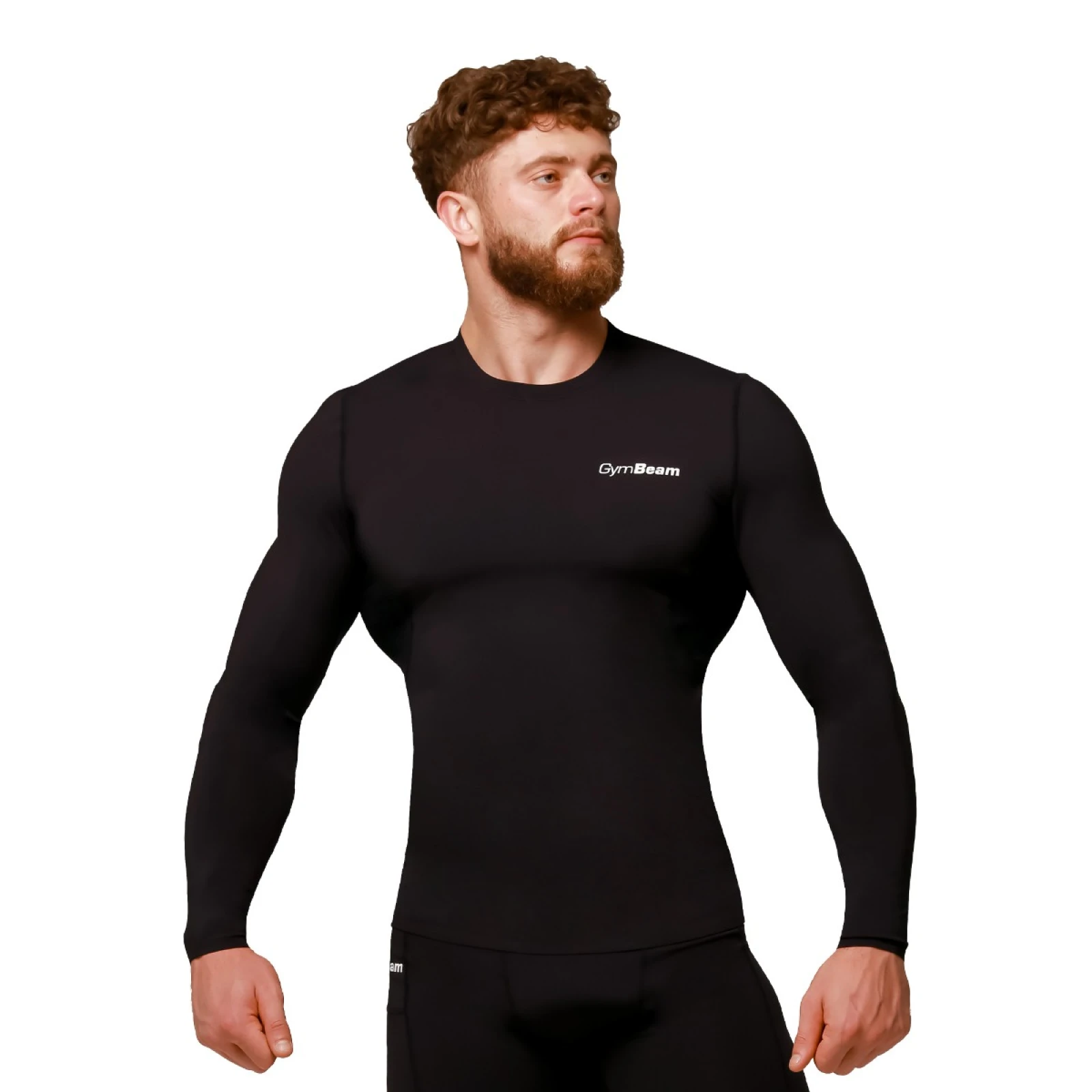 GymBeam Kompresijska majica z dolgimi rokavi Mid Black - Barva: čierna | Starostna skupina: Odrasli | Teža: 0,22 g | Pakiranje: 55 · záber 6