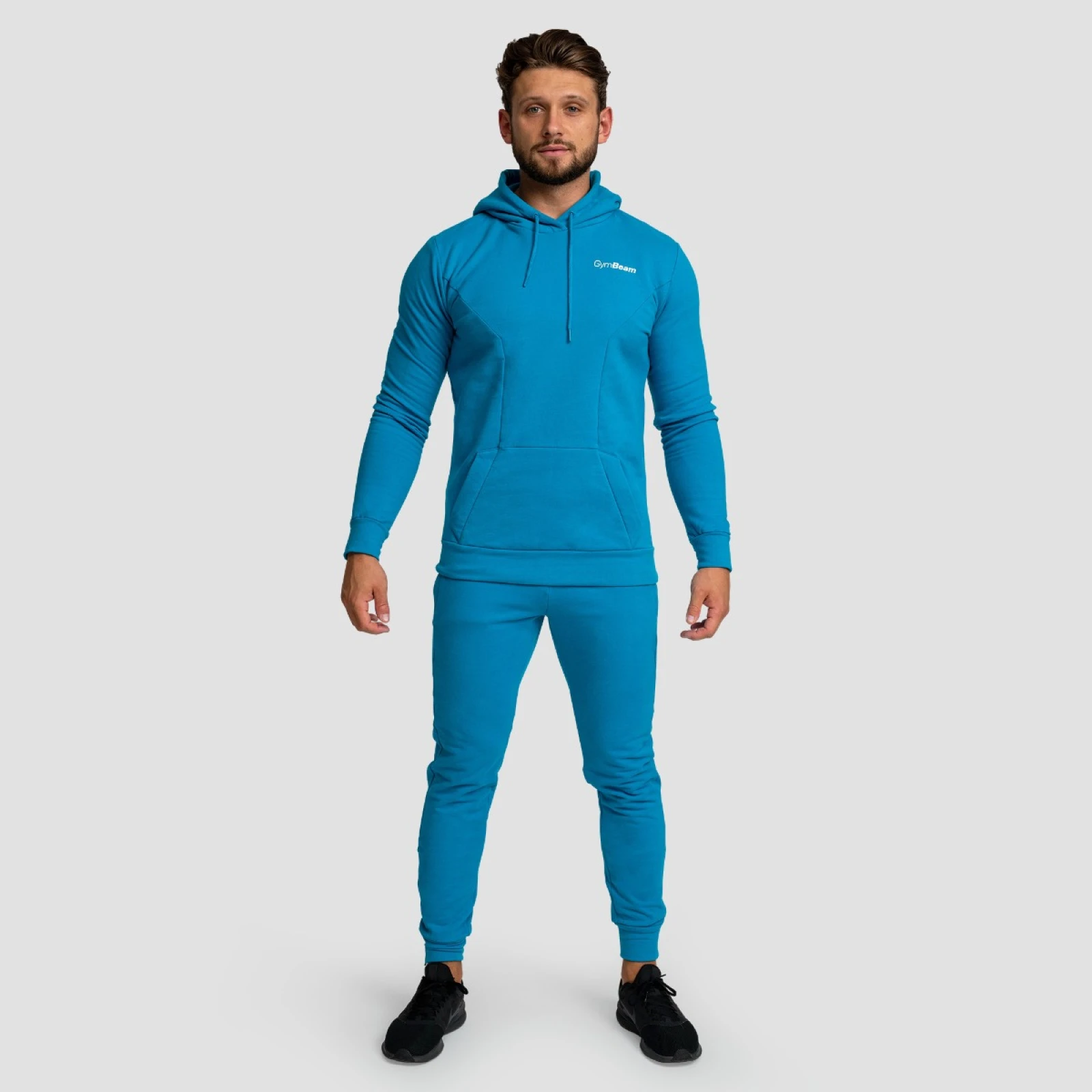 GymBeam Pulover s kapuco Limitless Aquamarine - Velikost: XXXL | Starostna skupina: Odrasli · záber 6